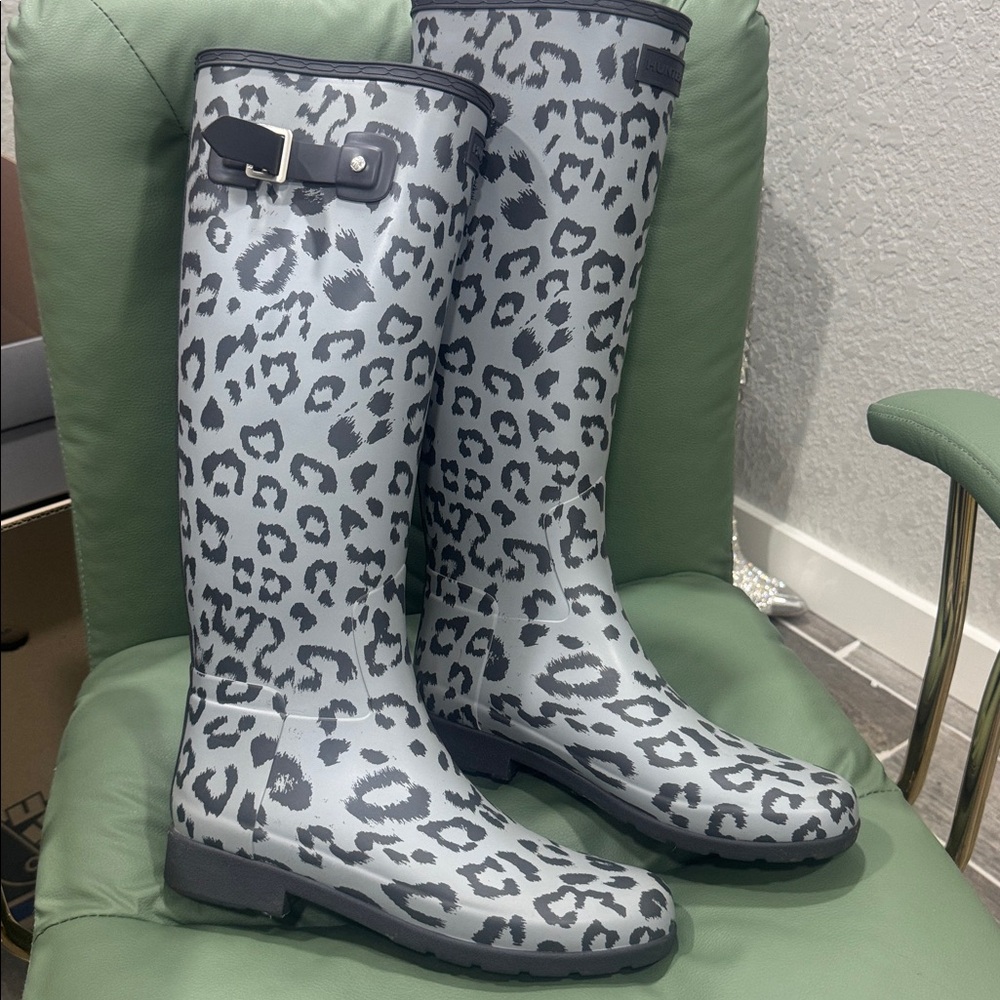 Hunter Leopard Print Rain Boots